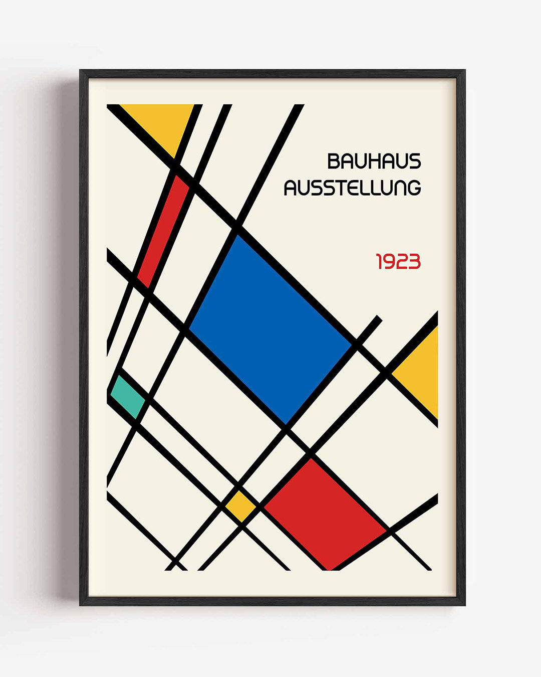 Lijnen en kleurvlakken – staande Bauhaus poster als wanddecoratie