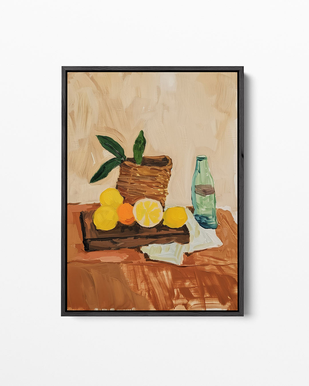 Fruit en fles compositie – staand wanddecoratie kunstwerk