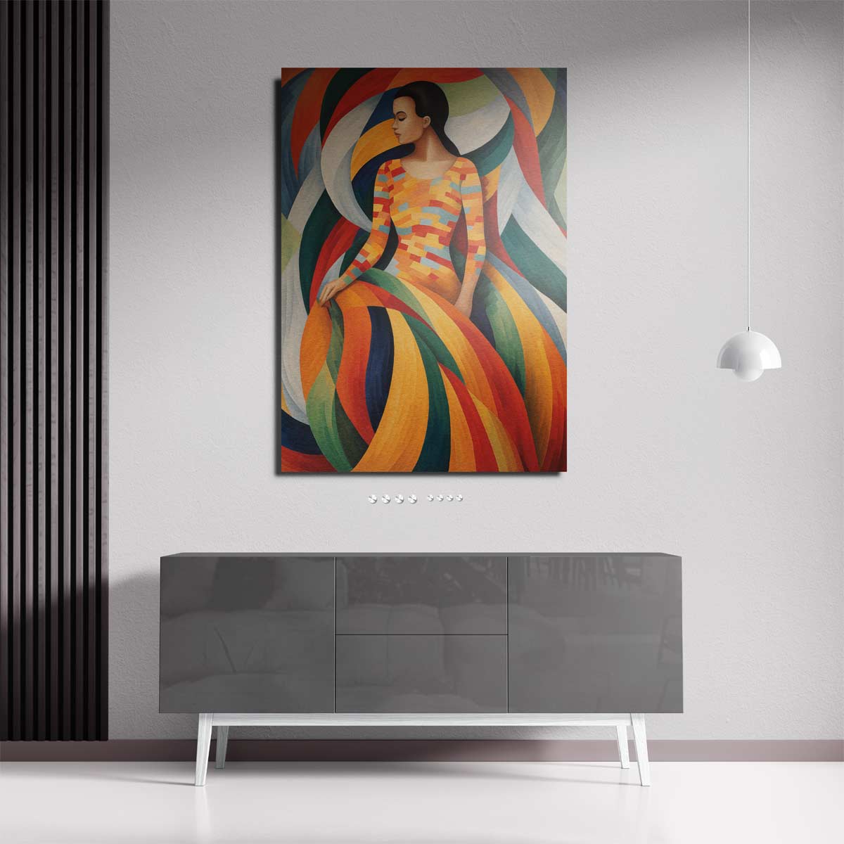 Kleurrijke Harmonie – staande wandkunst voor woonkamer of interieur
