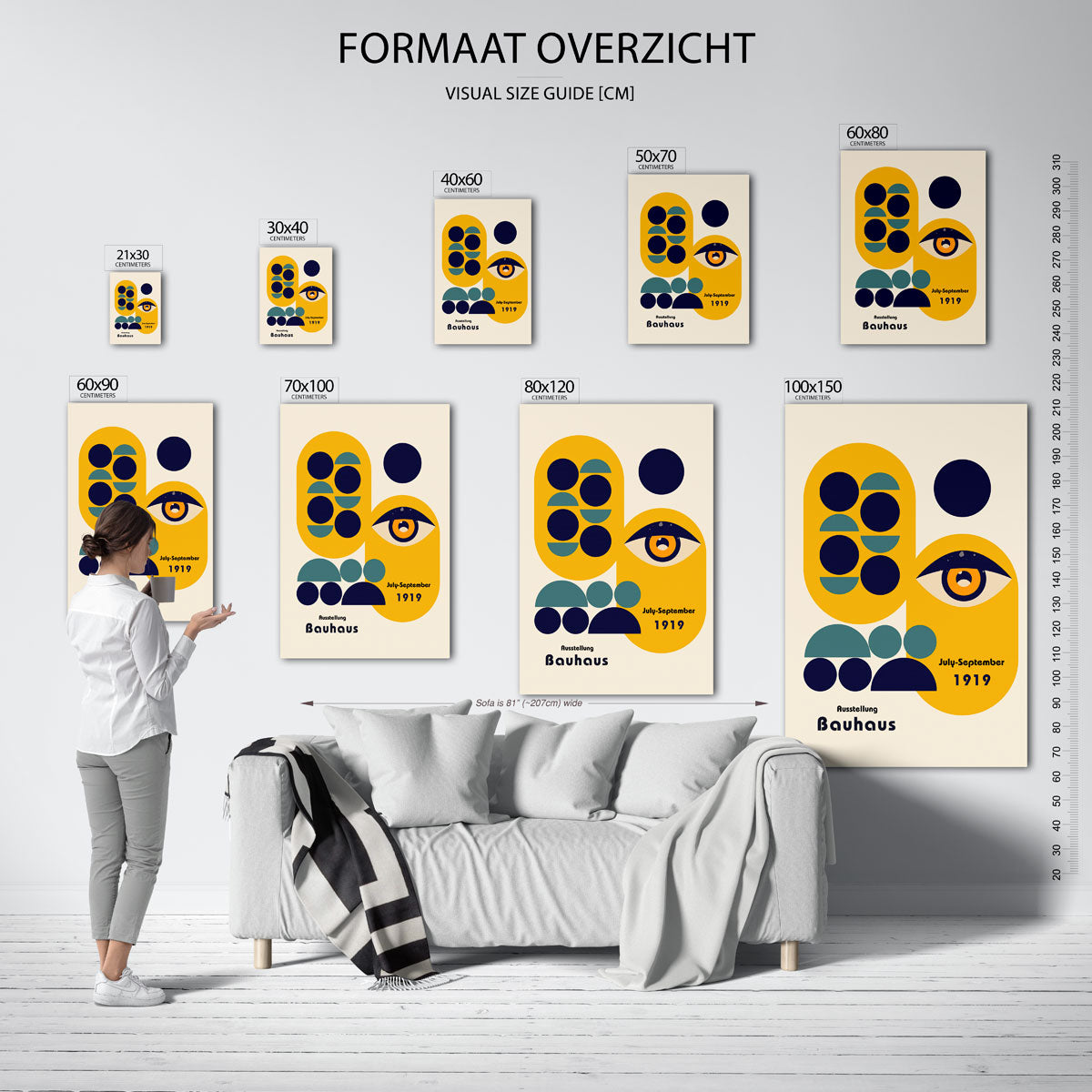 Vormen en vlakken – geometrische poster in Bauhaus-stijl van WallArtistic