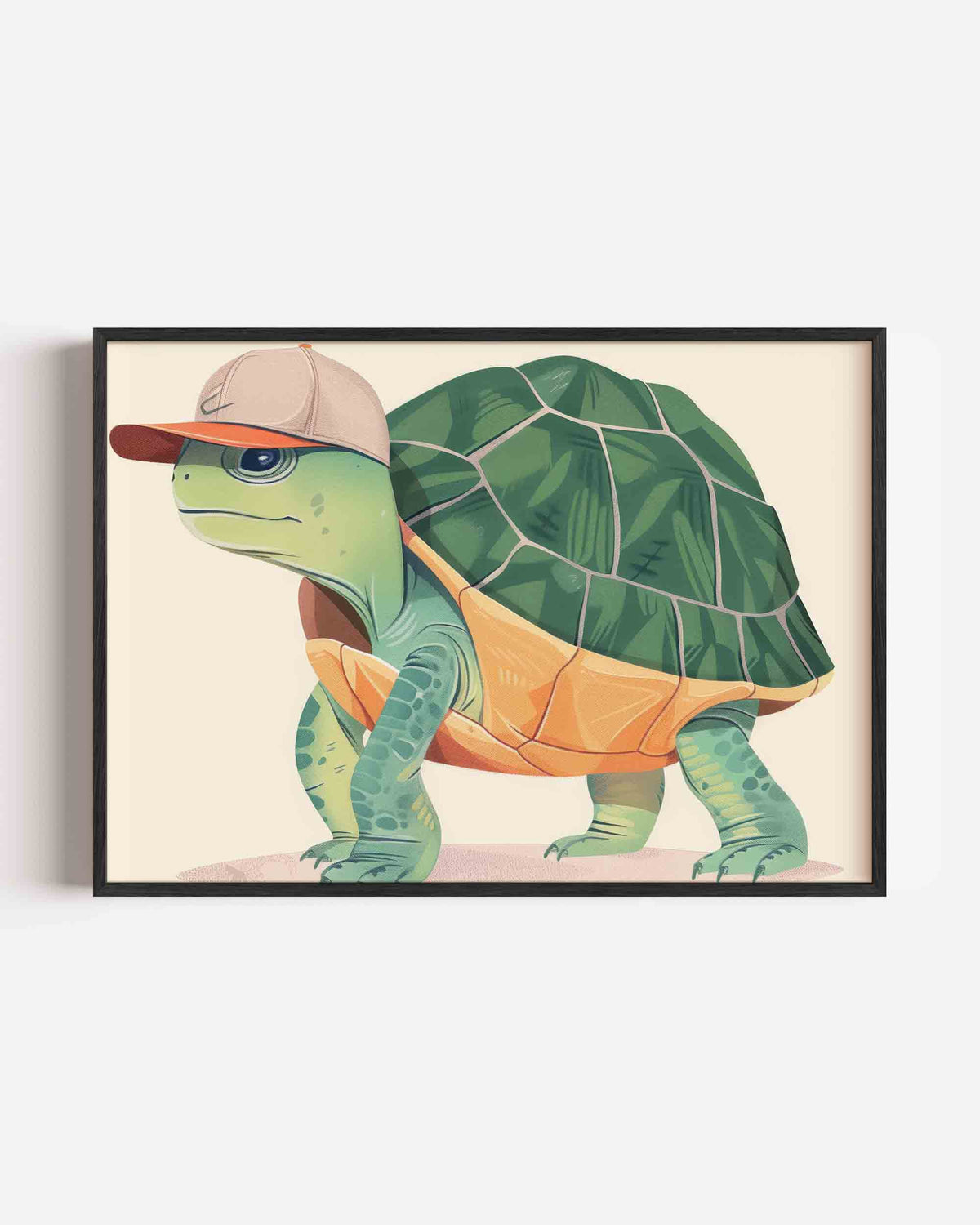 Schildpad met pet – landscape kinderposter als wanddecoratie