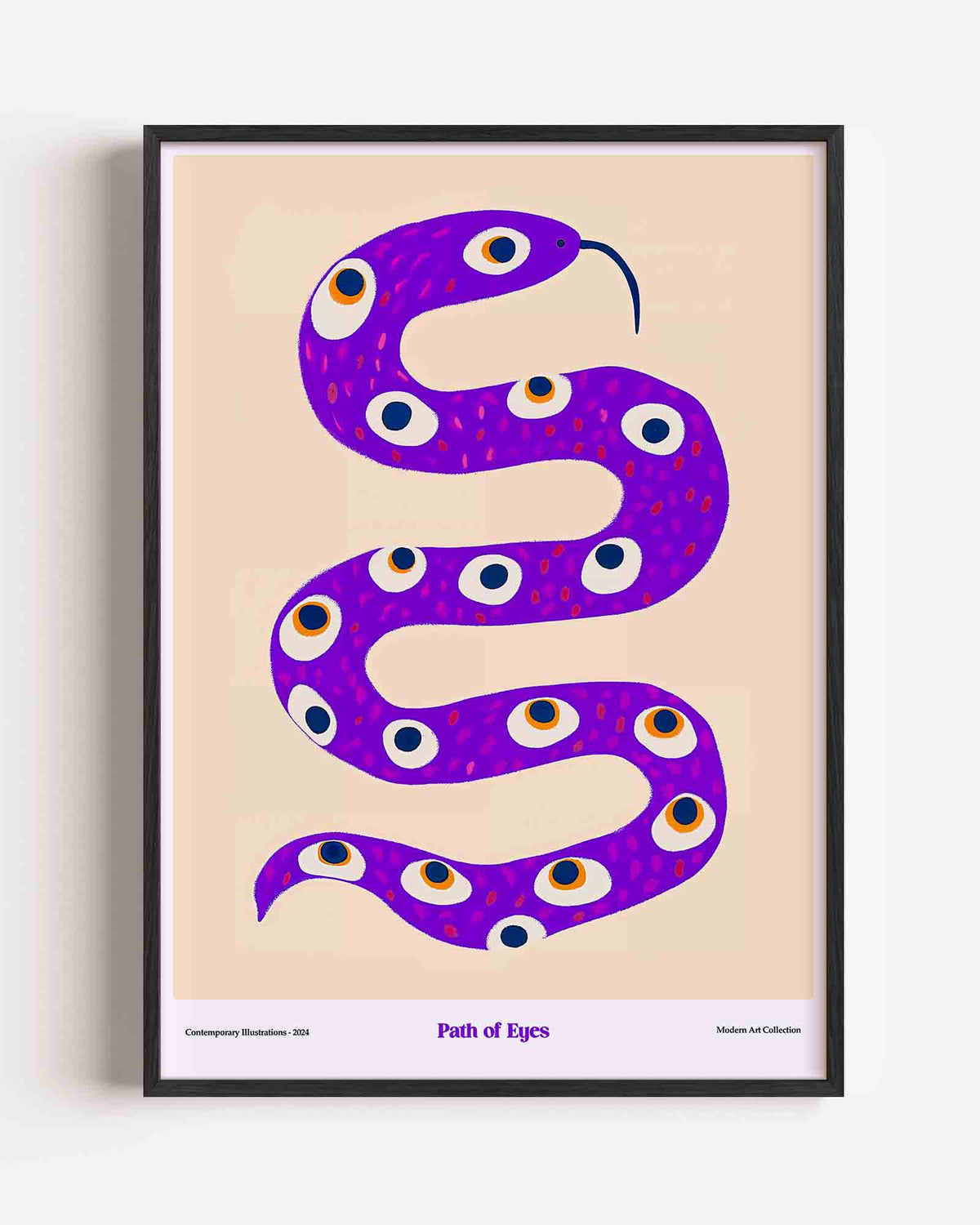 Slang met ogen – Pop Art en Streetart portret poster als wanddecoratie