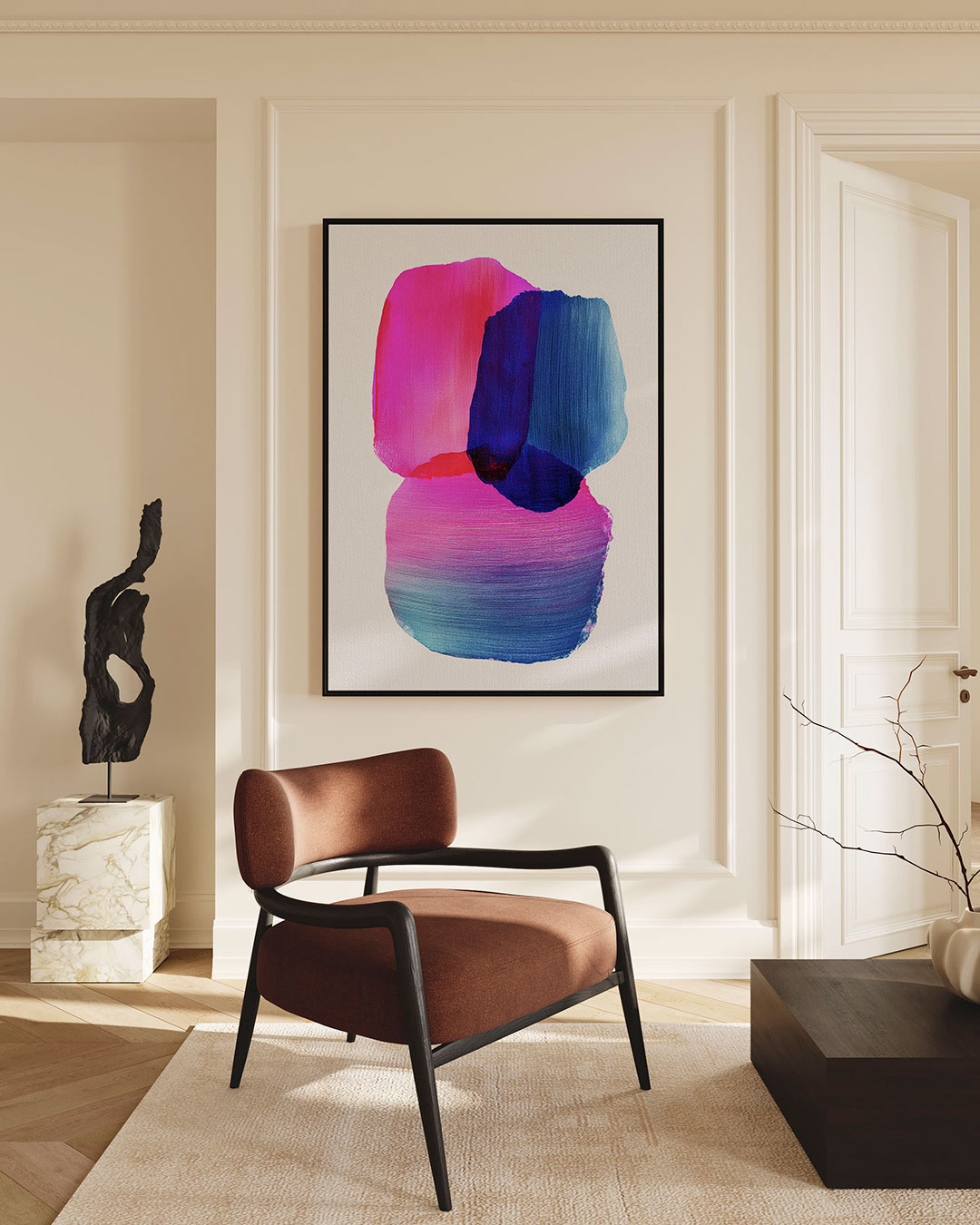 Kleurrijke vormen – staand wanddecoratie kunstwerk
