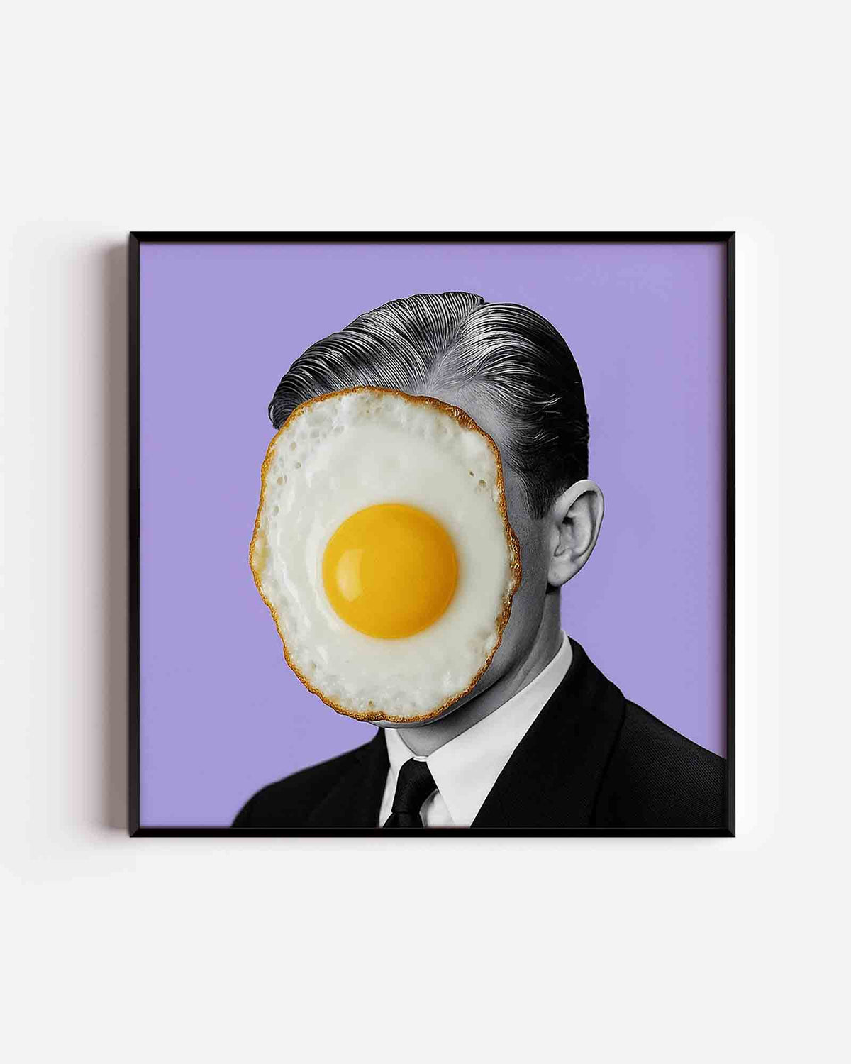 Man met gebakken ei – Pop Art vierkante poster als wanddecoratie