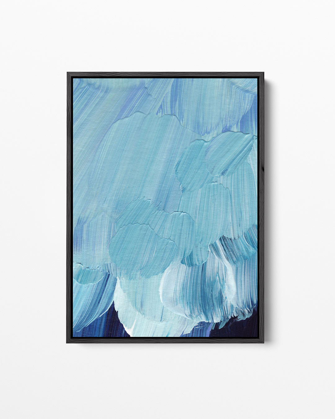Vloeiende blauwe bewegingen – staand wanddecoratie kunstwerk