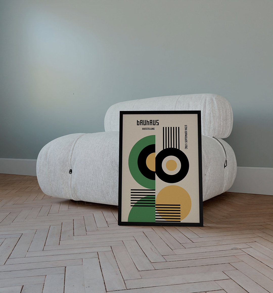 Vormen en lijnen – staande Bauhaus poster voor aan de muur