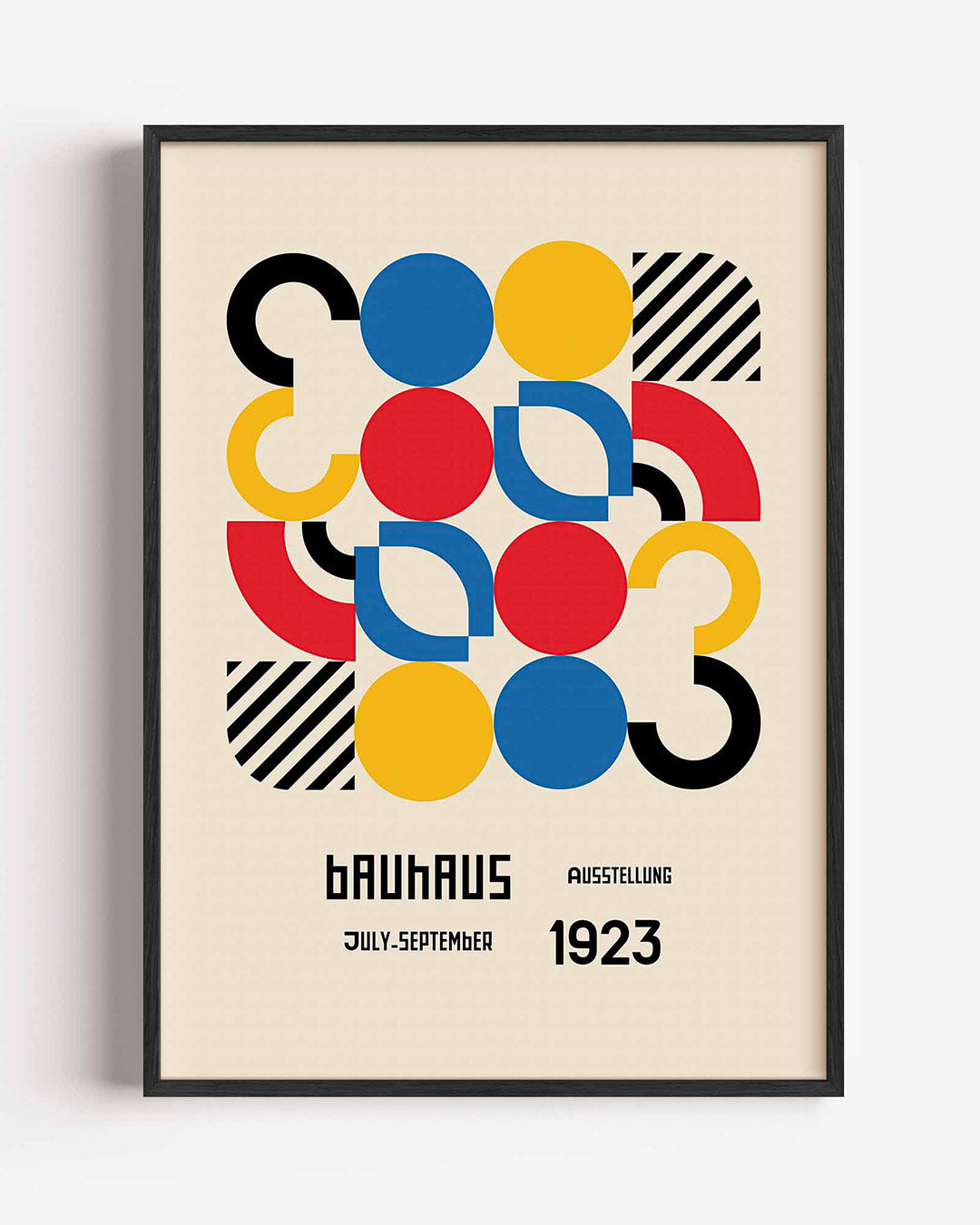Vormen en kleurvlakken – staande Bauhaus poster als wanddecoratie