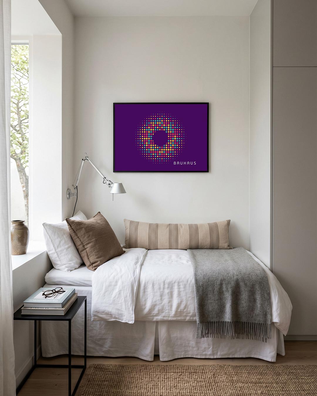 Cirkelvormige kleurvlakken – moderne Bauhaus wandkunst als poster