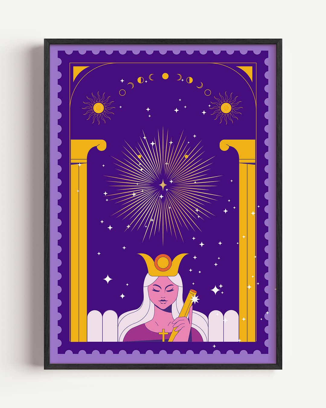 Mystieke Maangodin – mindful portret poster als wanddecoratie