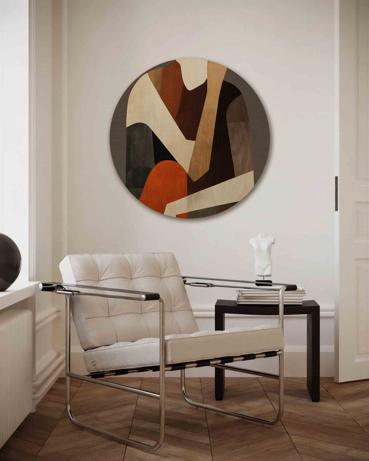 Abstracte figuur – abstracte muurcirkel als ronde wanddecoratie