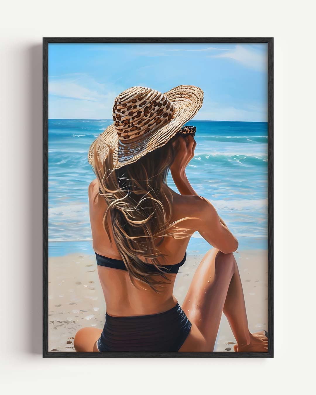 Zomerstrand Dromerij – Popart en Streetart portret poster als wanddecoratie