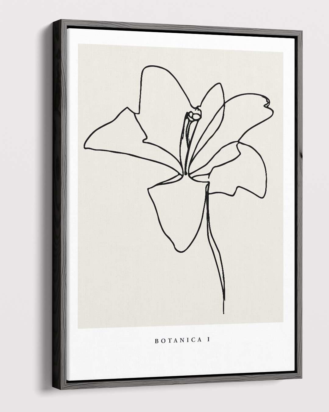 Elegante Bloemenlijntekening – canvas wanddecoratie in portret formaat