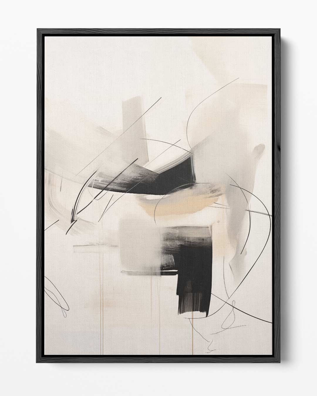 Abstracte Streken – portret kunstwerk als wanddecoratie