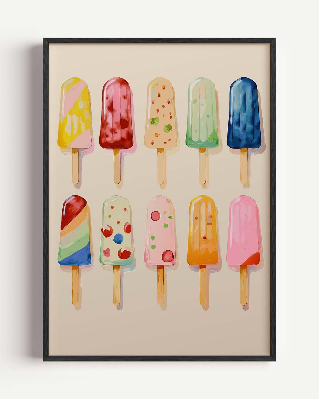Kleurrijke IJsjes – zomer portret poster als wanddecoratie