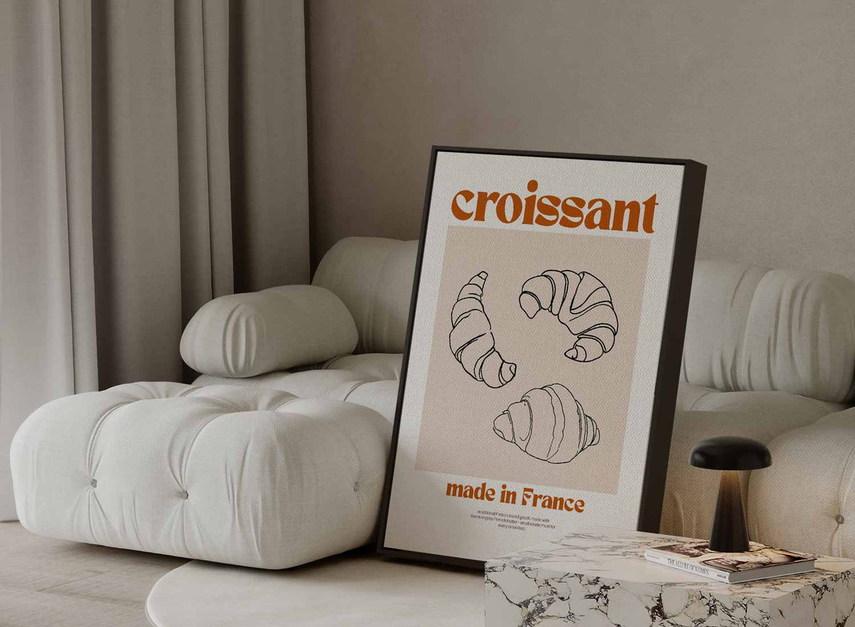 Vintage Franse Croissant Poster – portret kunstwerk als wanddecoratie, afbeelding 13