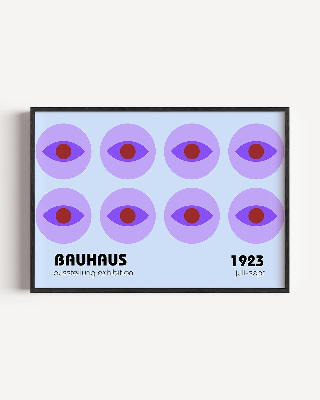 Oogvormen en ritme – liggende Bauhaus poster als wanddecoratie