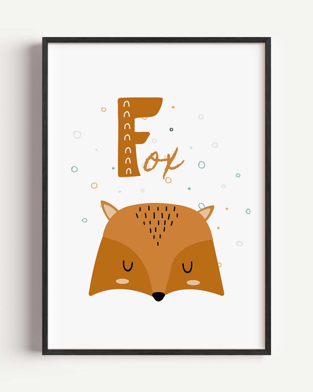 Dromerige Vos Kinderkamer – kids portret poster als wanddecoratie