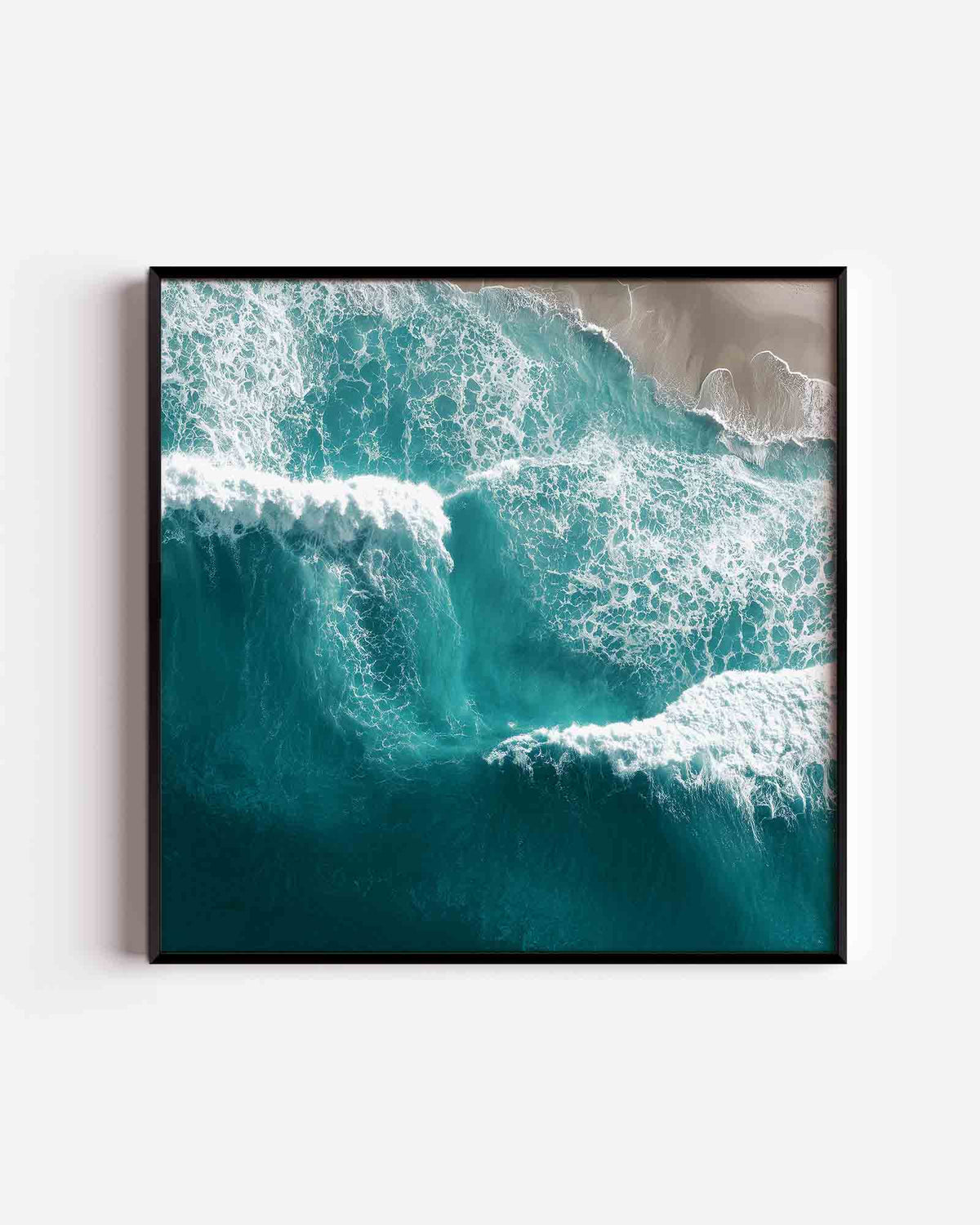 Golven en strand – jungle vierkante poster als wanddecoratie