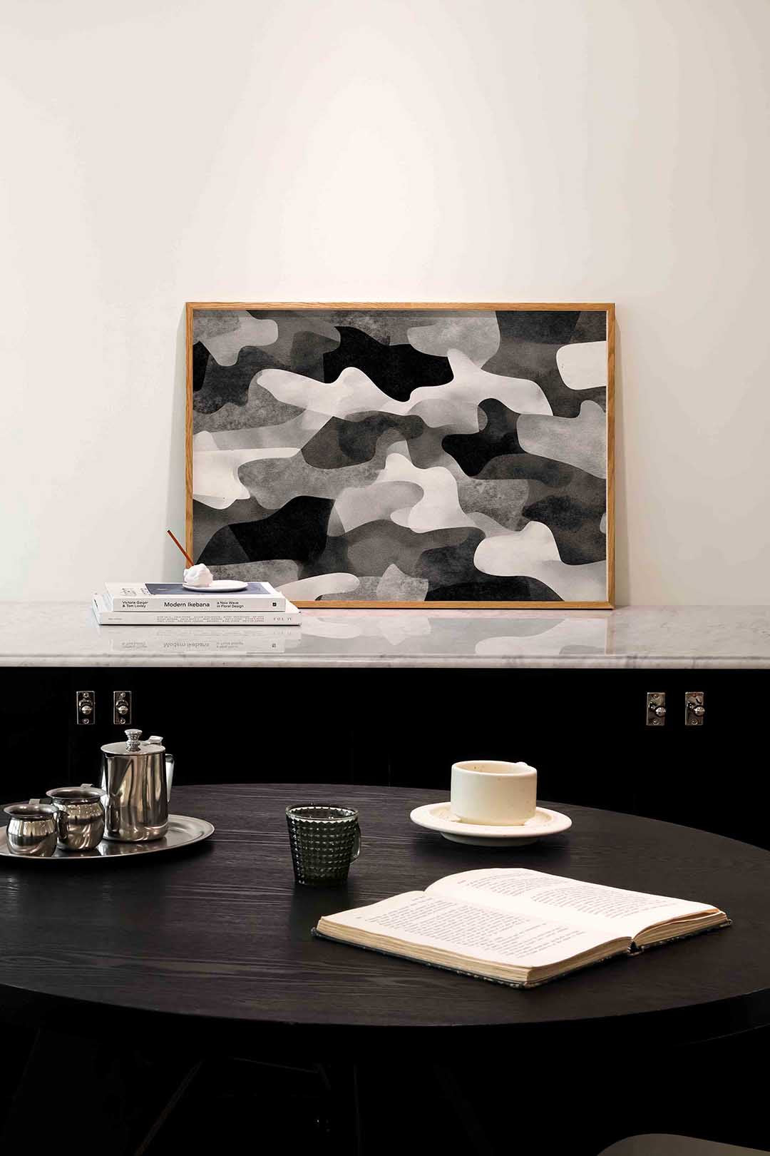 Abstracte vormen – abstracte poster in liggend formaat