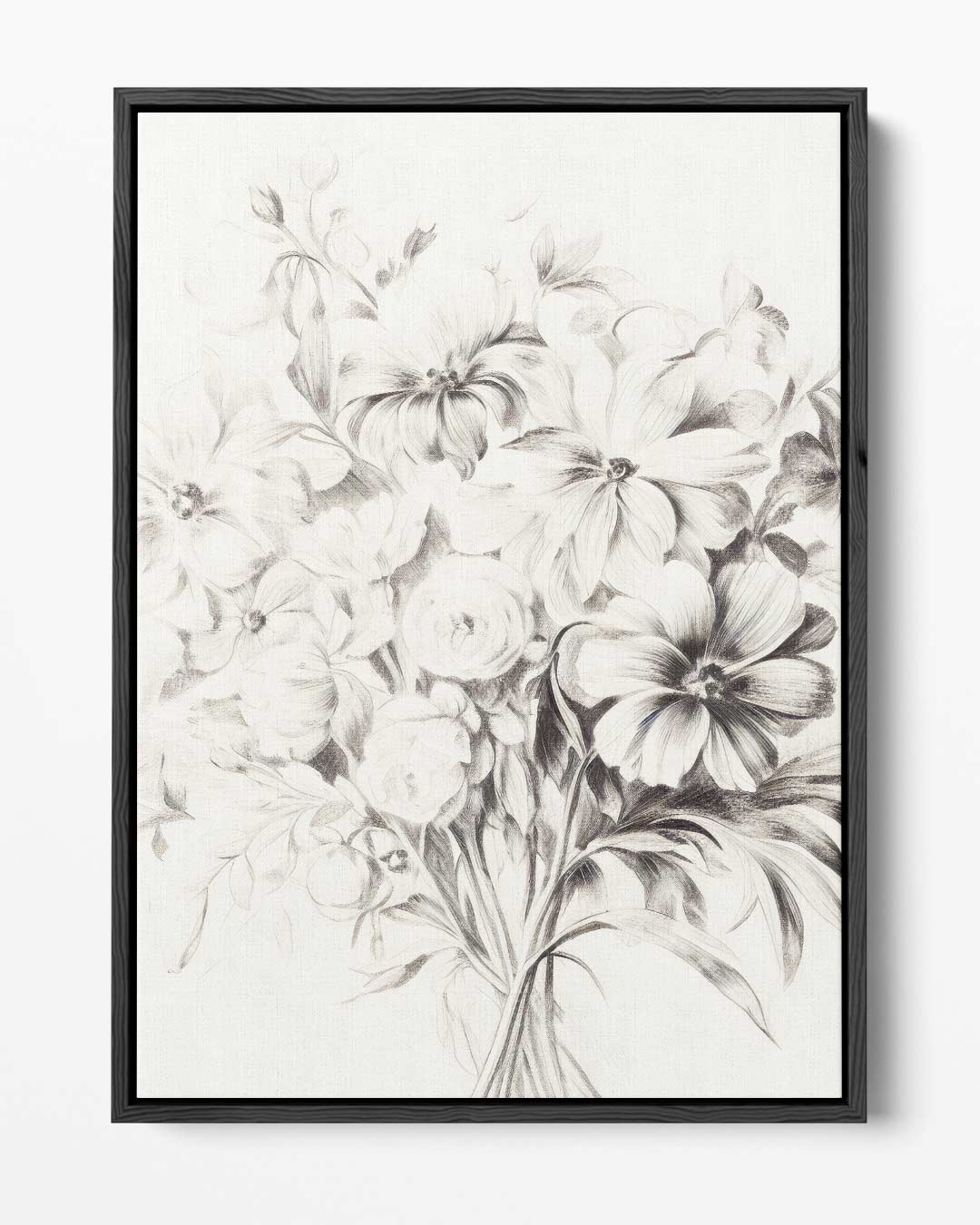 Zwart-wit Bloemenpracht – portret kunstwerk als wanddecoratie