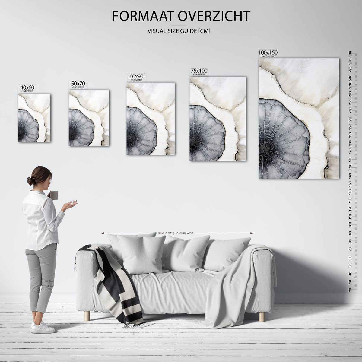 Organische patronen – staand wanddecoratie kunstwerk