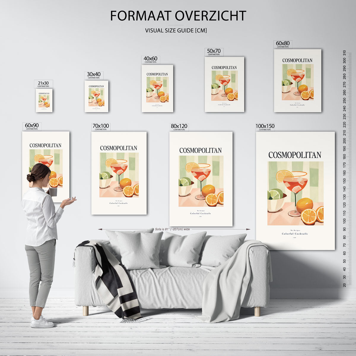 Cosmopolitan cocktail – staande muurposter voor keuken of eethoek