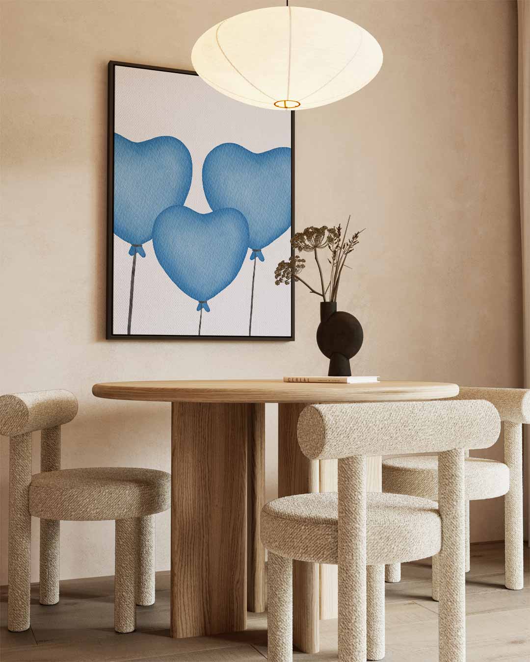 Hart Ballonnen in de Lucht – staand kunstwerk voor modern interieur
