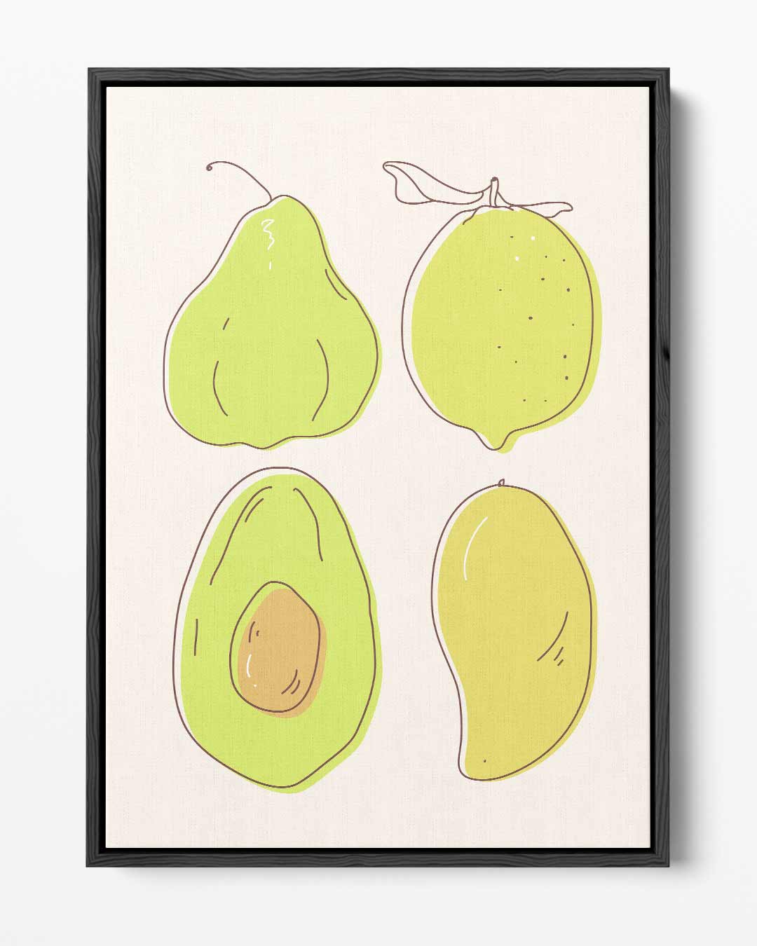 Fruitige Illustratie van Vruchten – portret kunstwerk als wanddecoratie