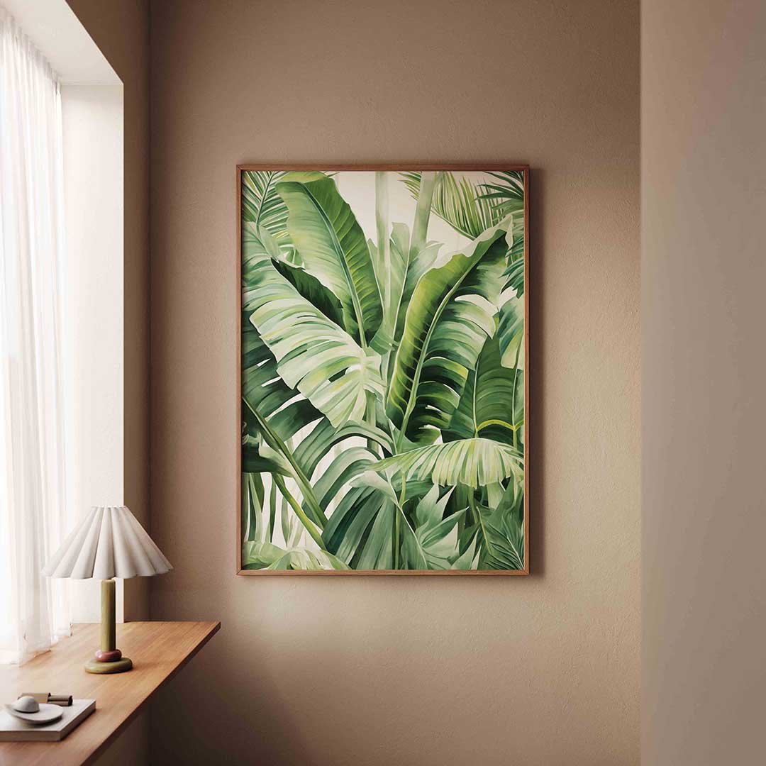 Bananenbladeren – staande jungle wanddecoratie van WallArtistic