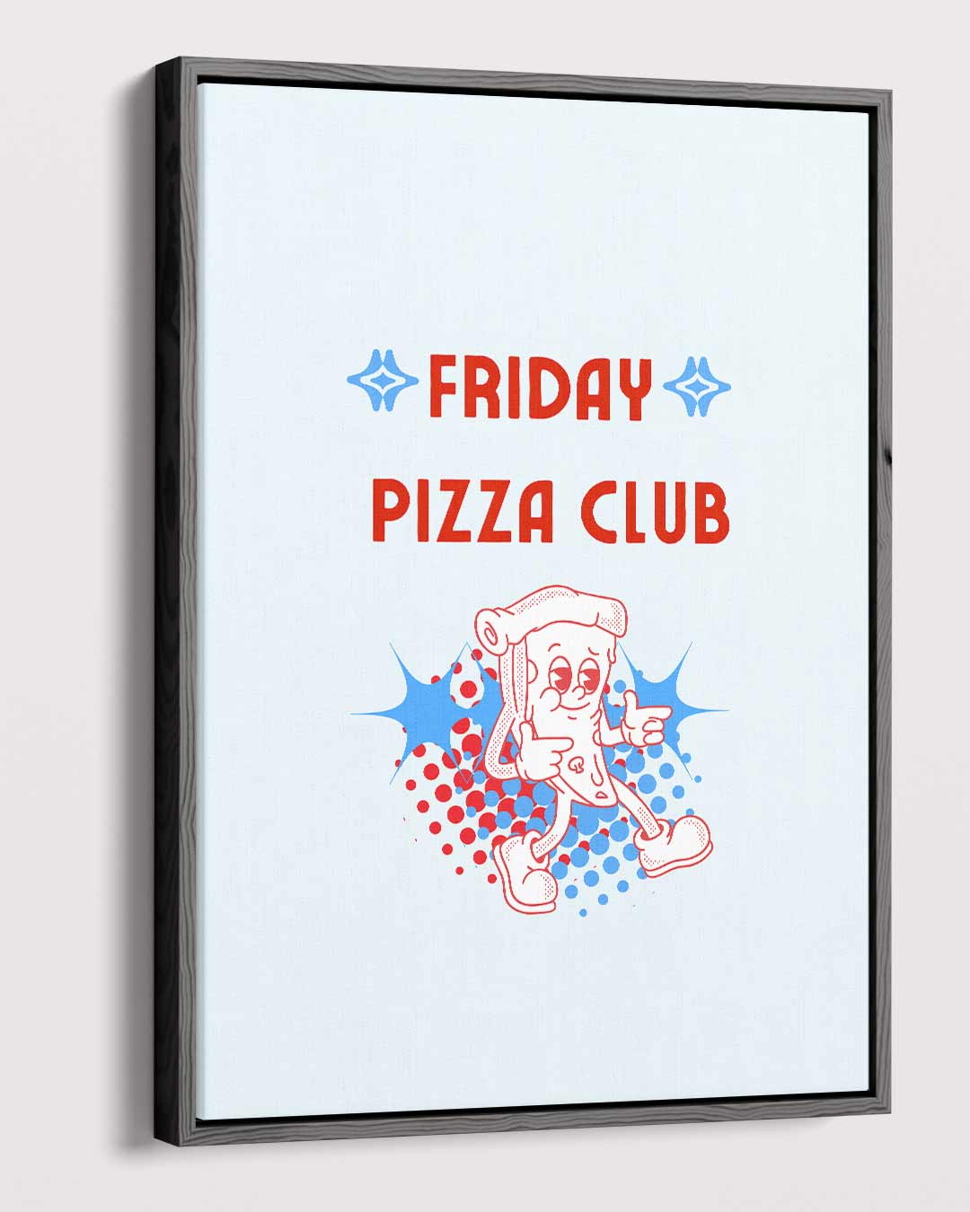 Friday Pizza Club Poster – modern portret kunstwerk van WallArtistic