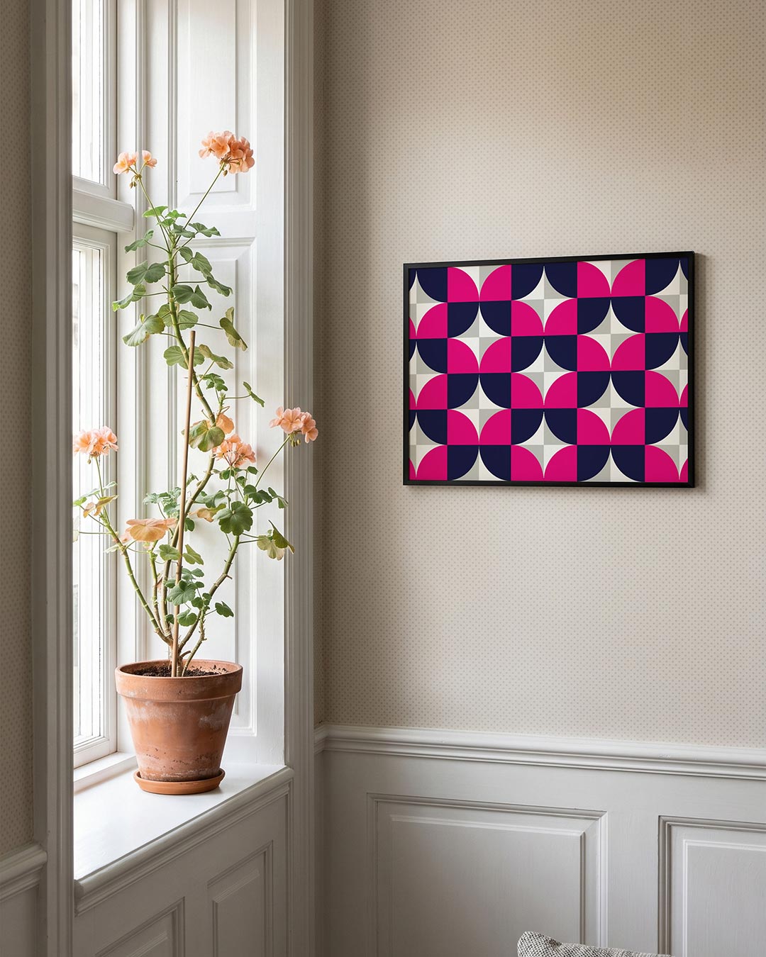 Vormritme en kleur – liggende Bauhaus poster voor aan de muur