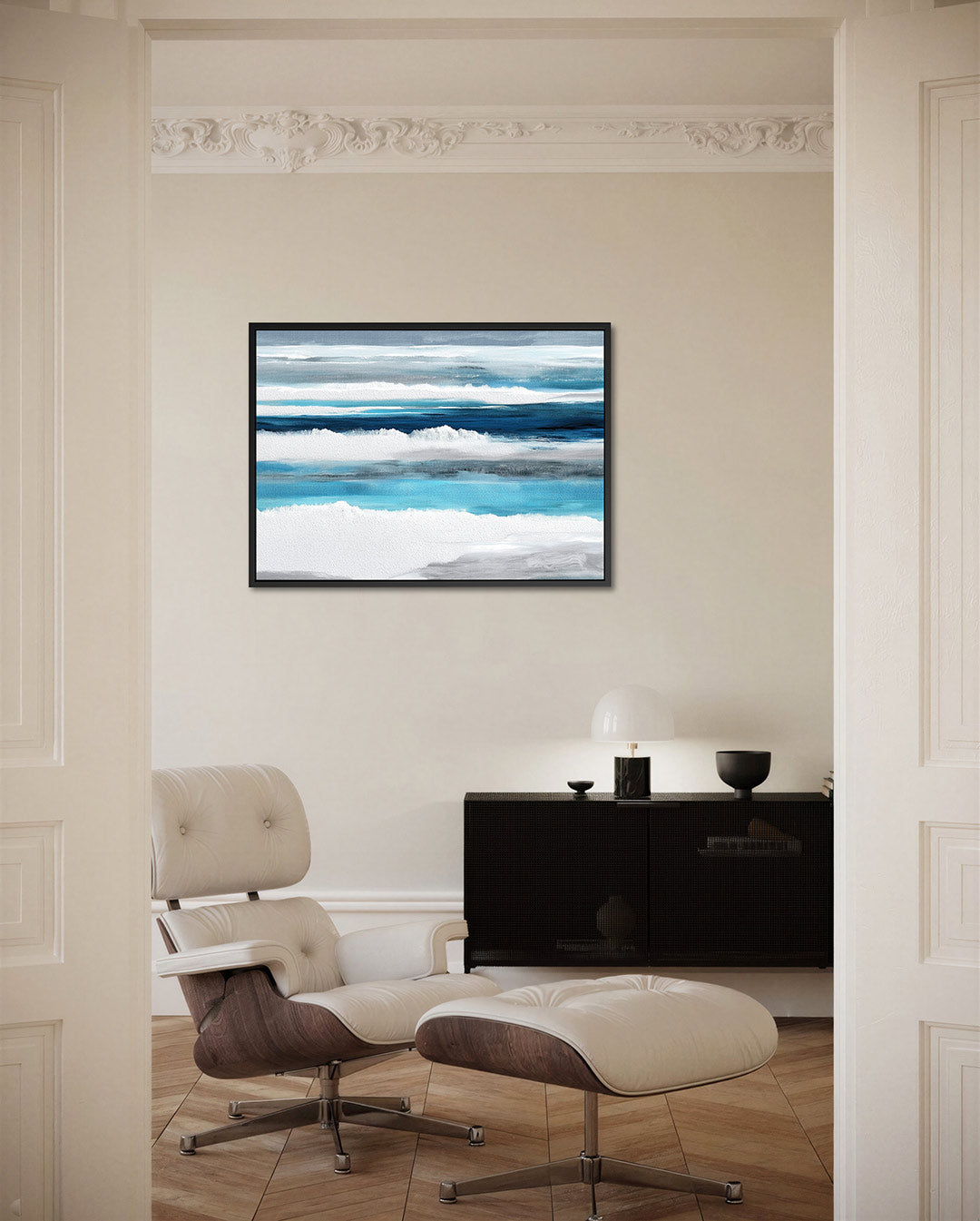 Horizontale kleurenlagen – liggende wanddecoratie