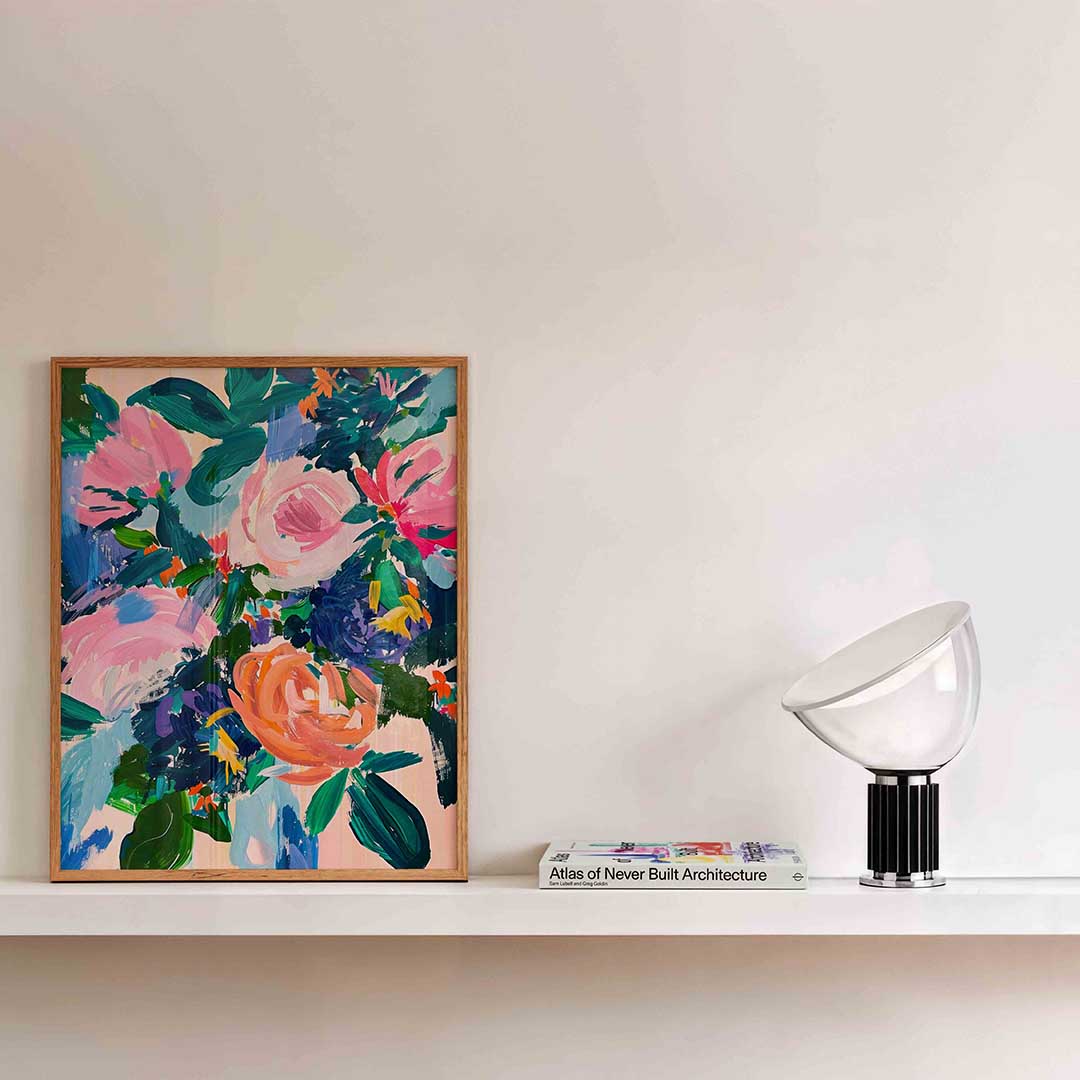 Bloemenpracht – kleurrijke illustratie als portret poster