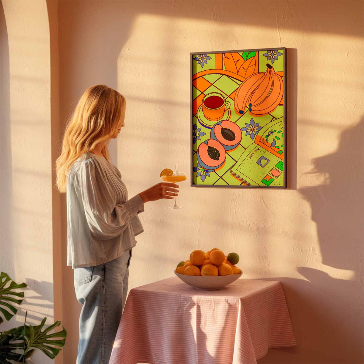 Kleurrijk Ontbijt Moment – keuken poster als sfeervolle staande wanddecoratie