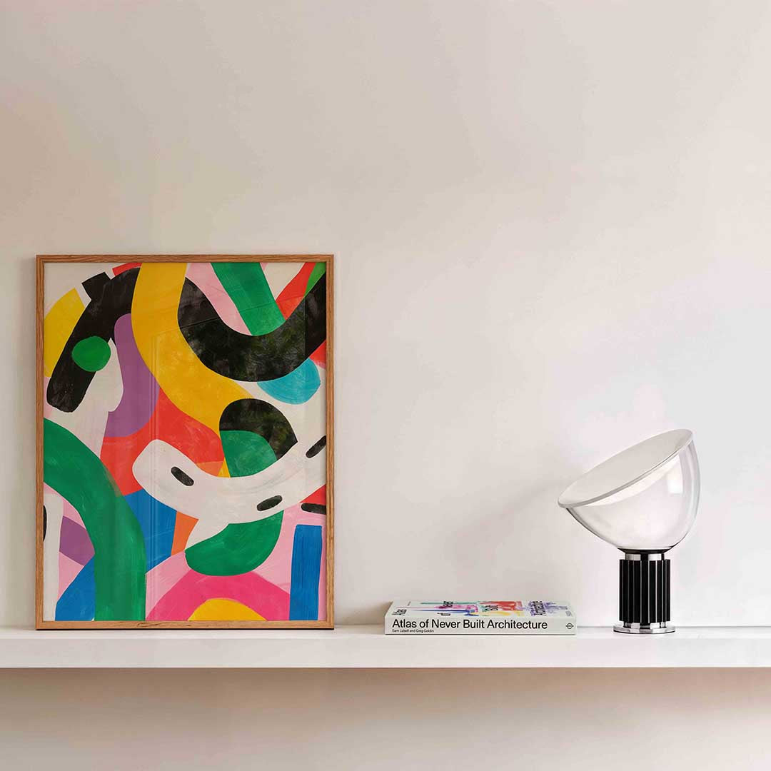 Kleurrijke abstracte vormen – kleurrijke illustratie als portret poster