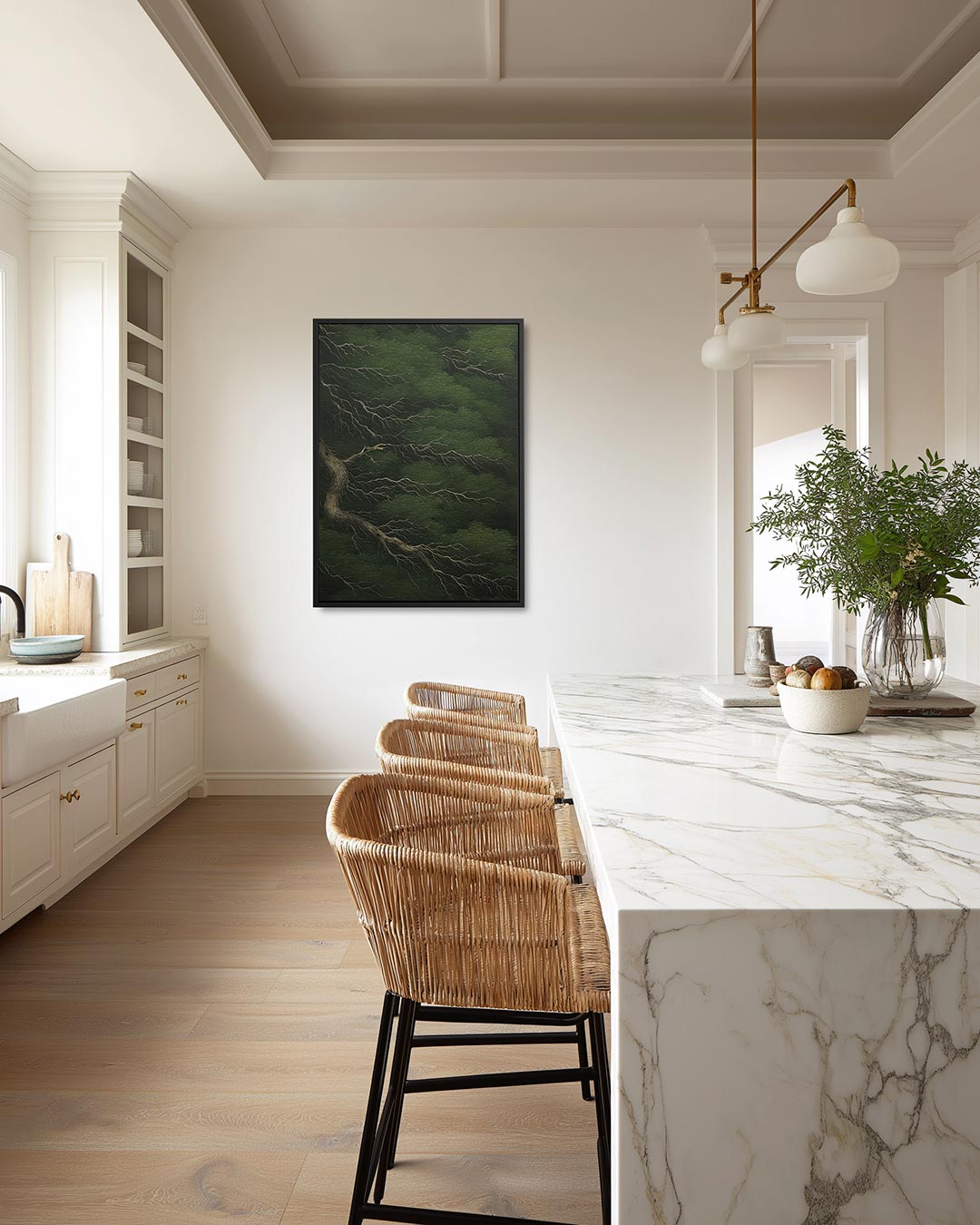 Organische lijnen – moderne staande wandkunst