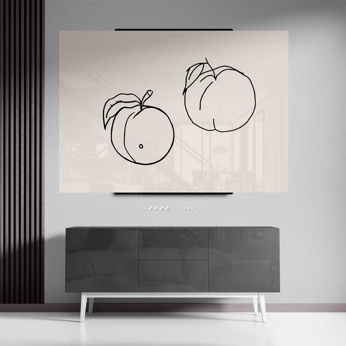 Zachte Vruchten Lijntekening – canvas kunstwerk als wanddecoratie