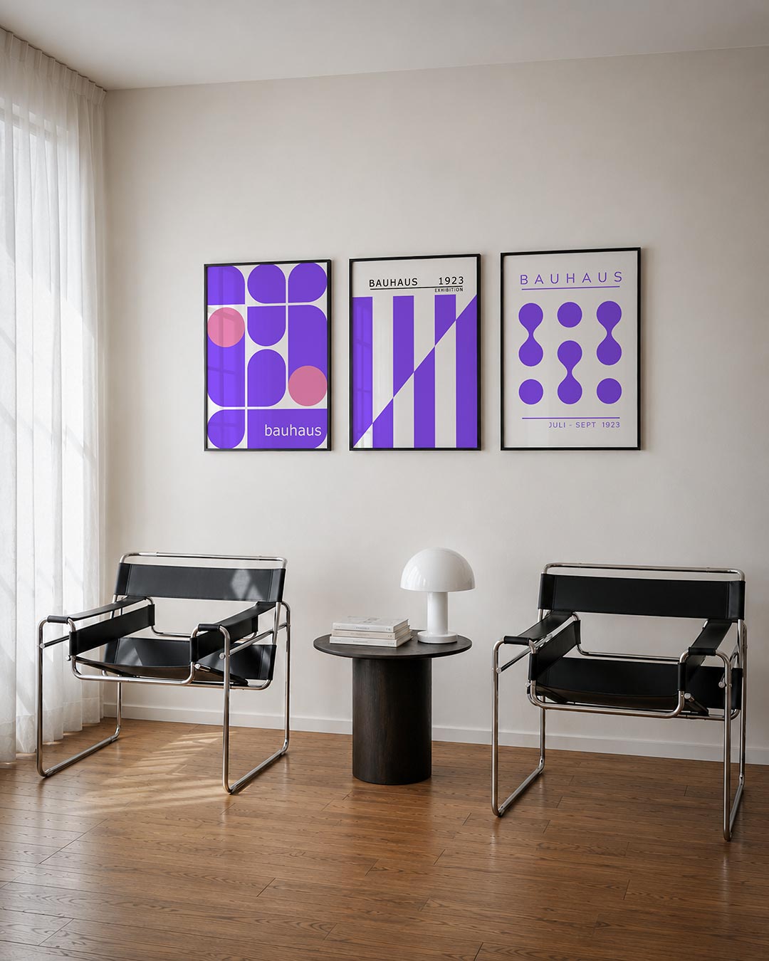 Vormen en vlakken posterset – derde productweergave – deze posterset in drie delen toont een speelse combinatie