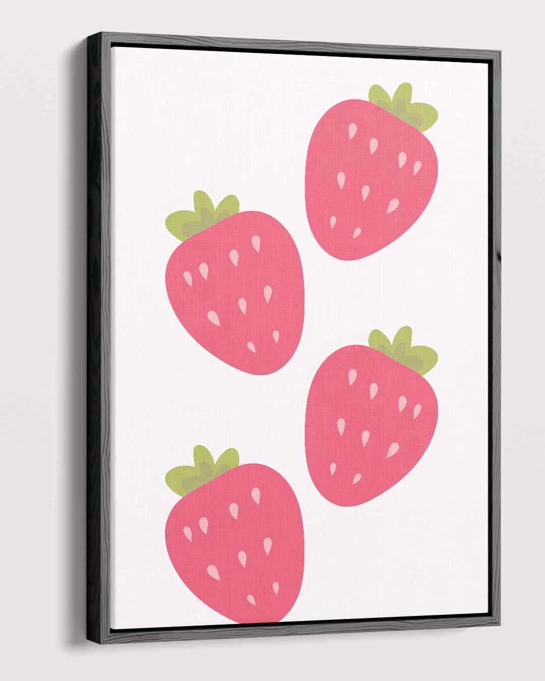 Speelse Aardbeien Illustratie – modern portret kunstwerk van WallArtistic