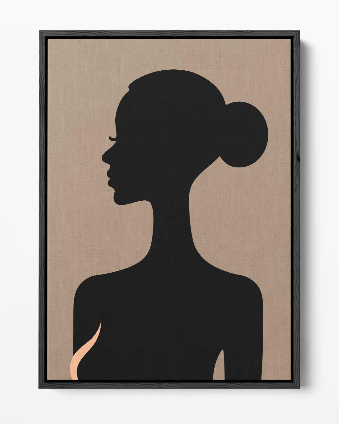 Elegante Silhouetportret – portret kunstwerk als wanddecoratie