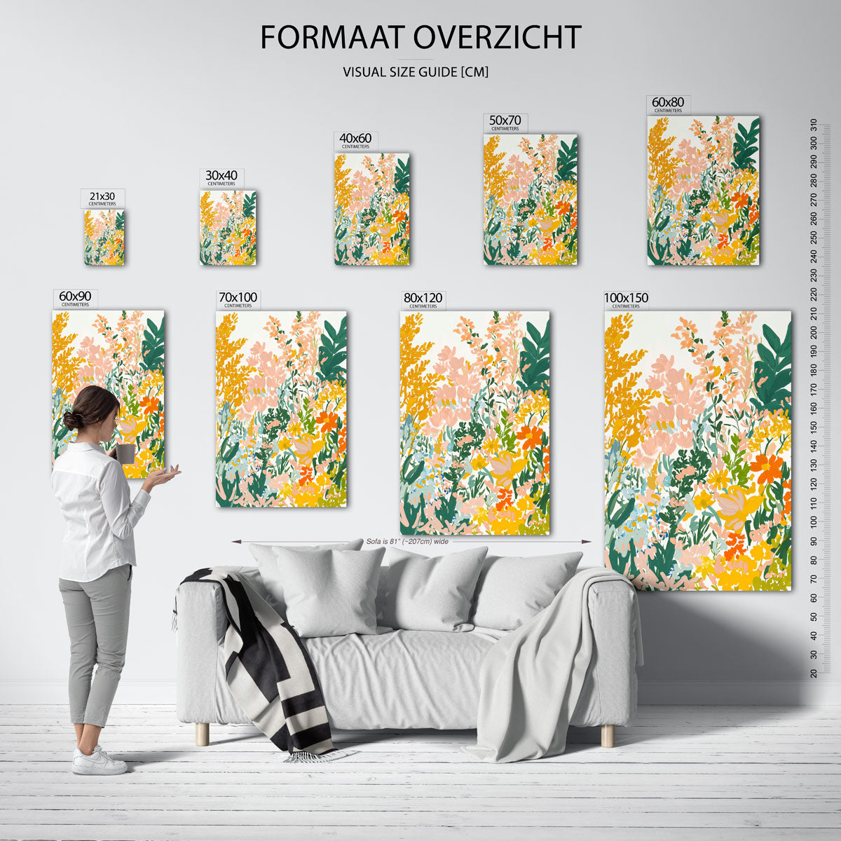 Bloemenpracht – staande muurposter met bloemen