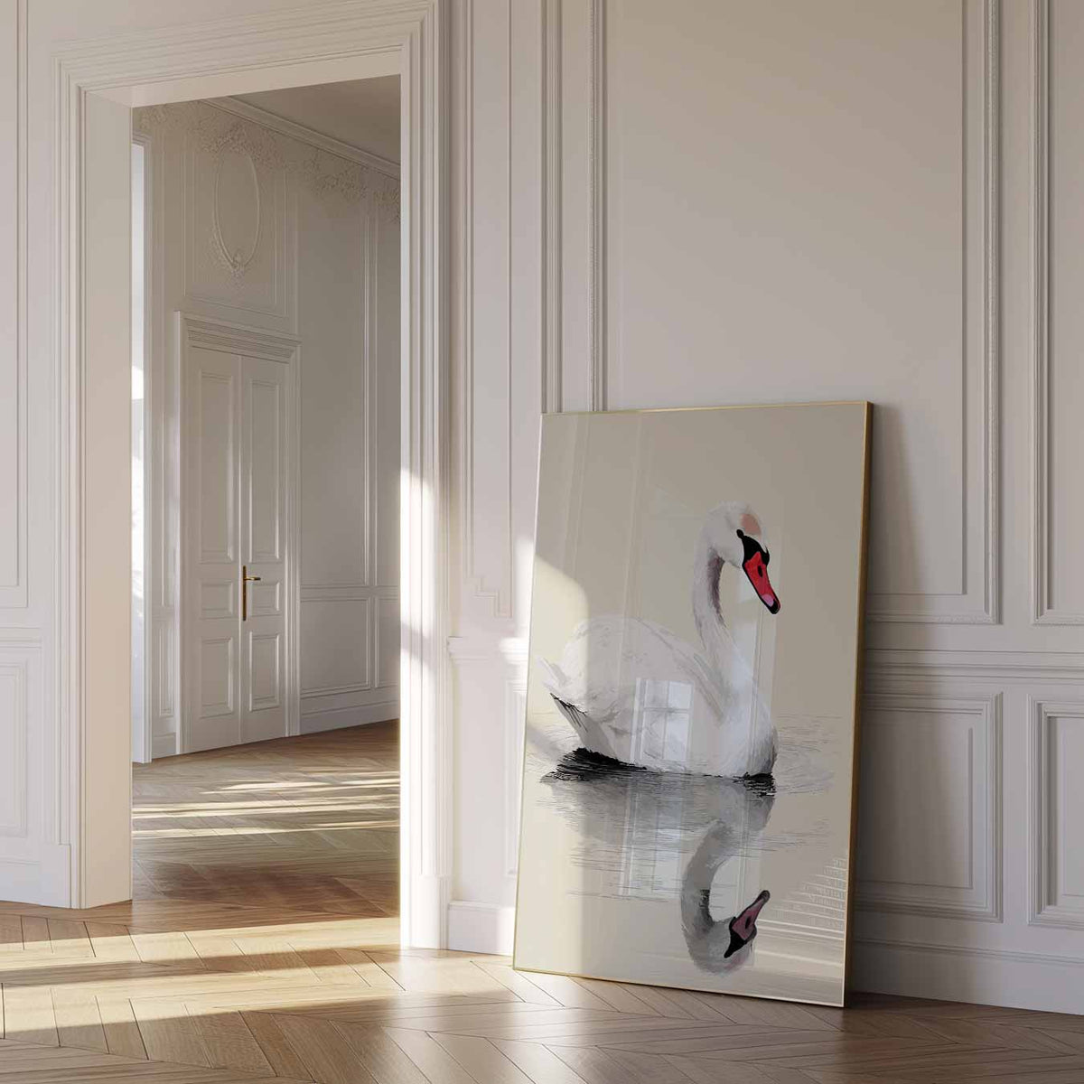 Elegante Zwaan – dierenposter als moderne staande wanddecoratie