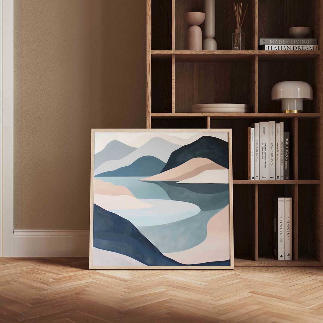Landschap met bergen – vierkante design wanddecoratie van WallArtistic
