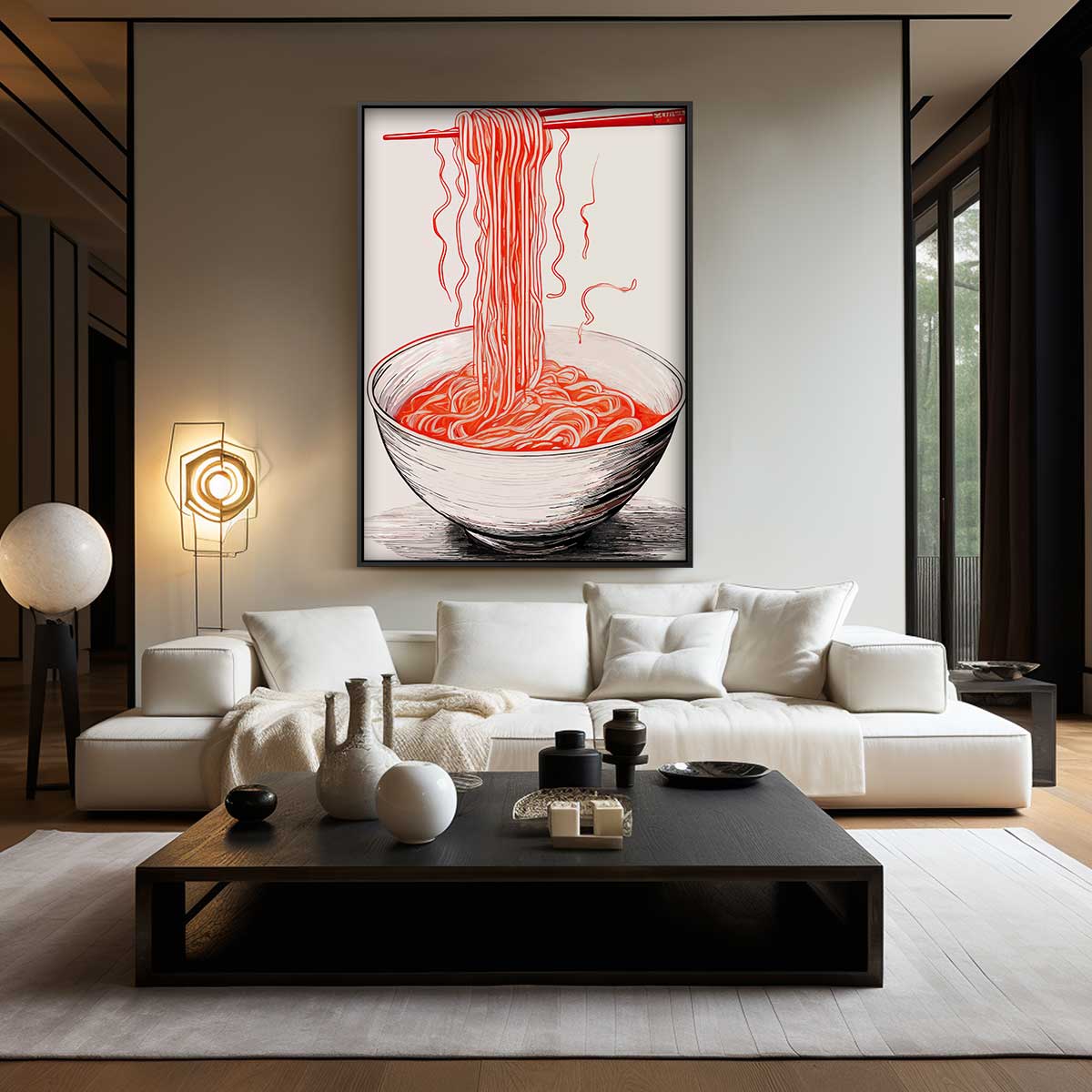 Ramen in Bloei – kunstwerk met zwarte baklijst