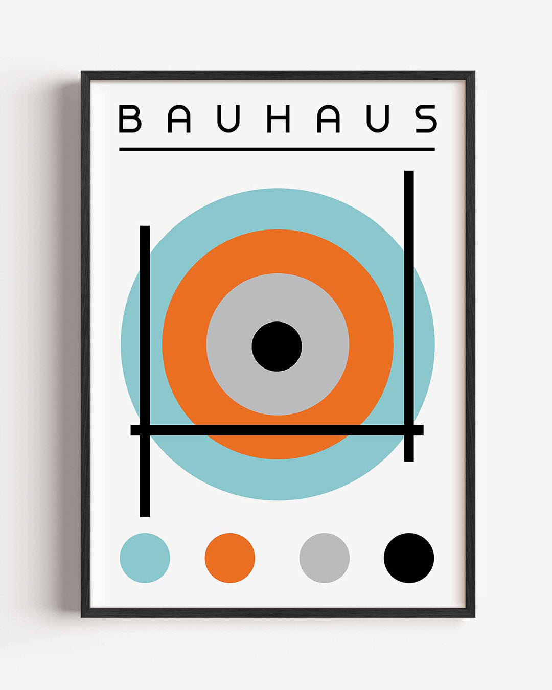 Cirkel en lijnen – staande Bauhaus poster als wanddecoratie