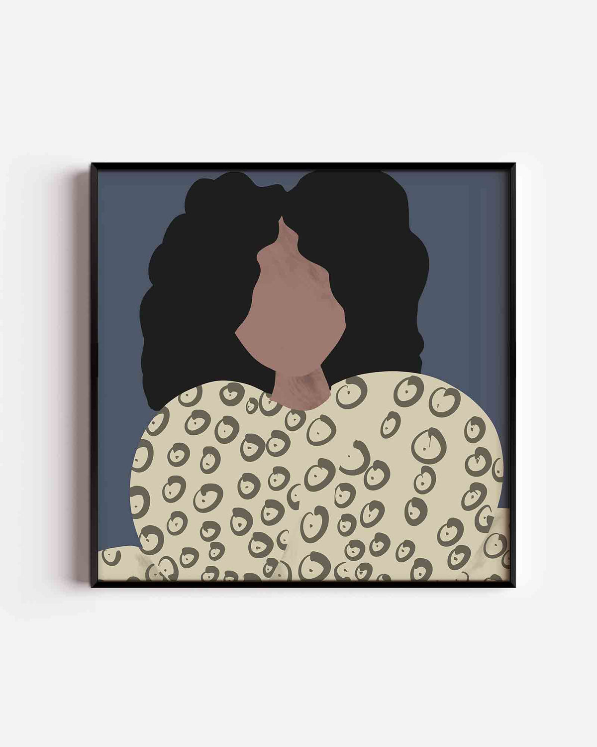 Vrouw met patroon – vrouwelijk portret als vierkante poster