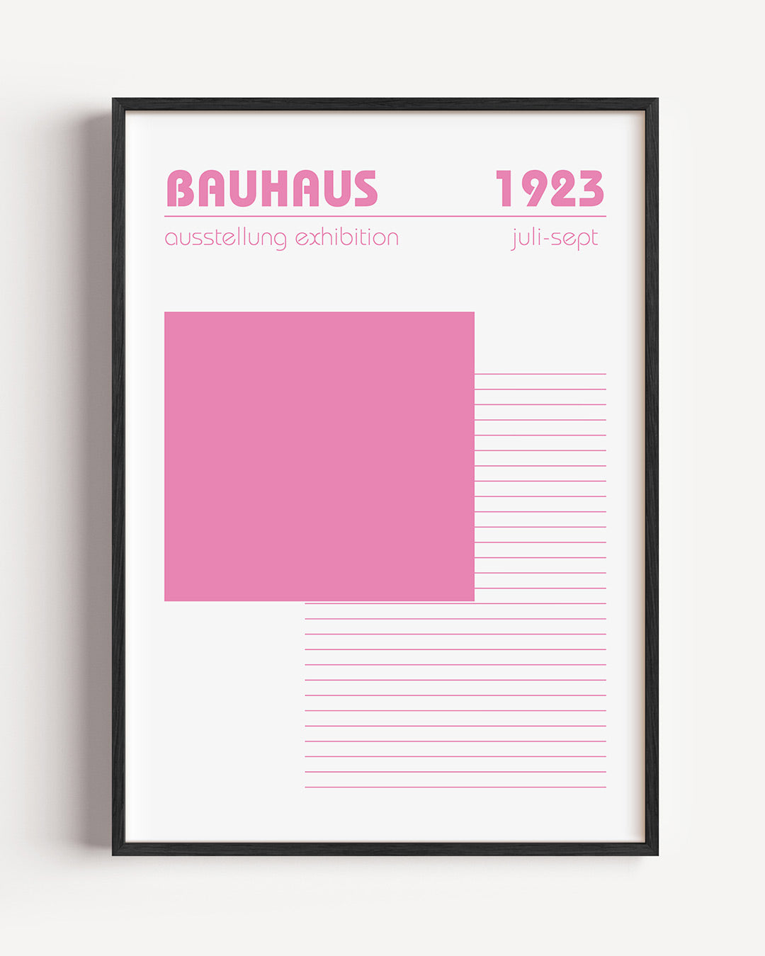 Roze vlakstructuur – staande Bauhaus poster als wanddecoratie