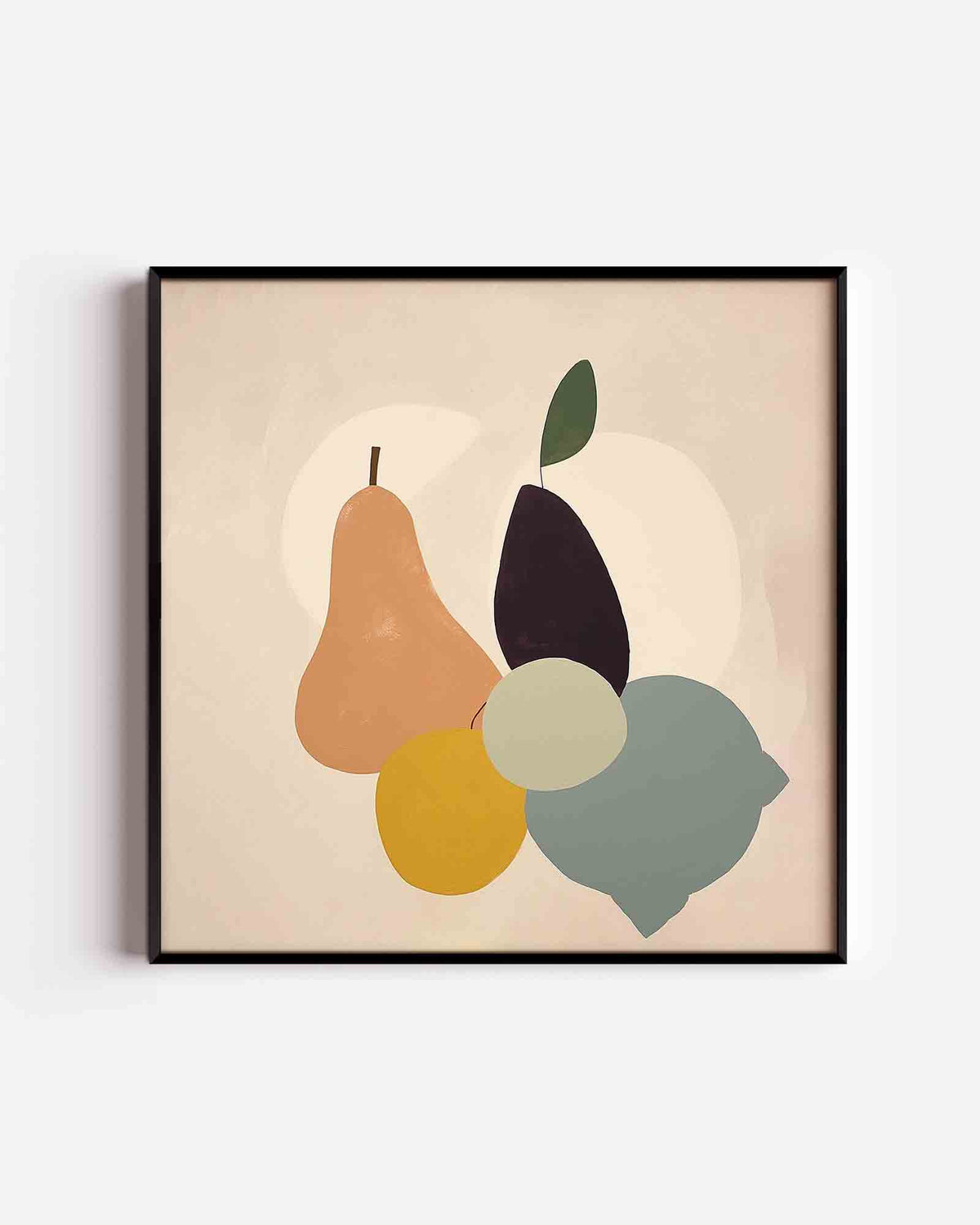 Fruitvormen – vierkante poster met kleur en vormen als wanddecoratie