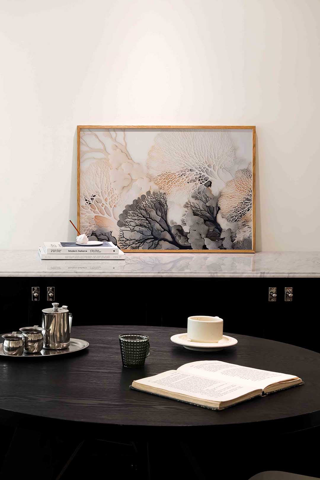 Organische vormen – abstracte poster in liggend formaat