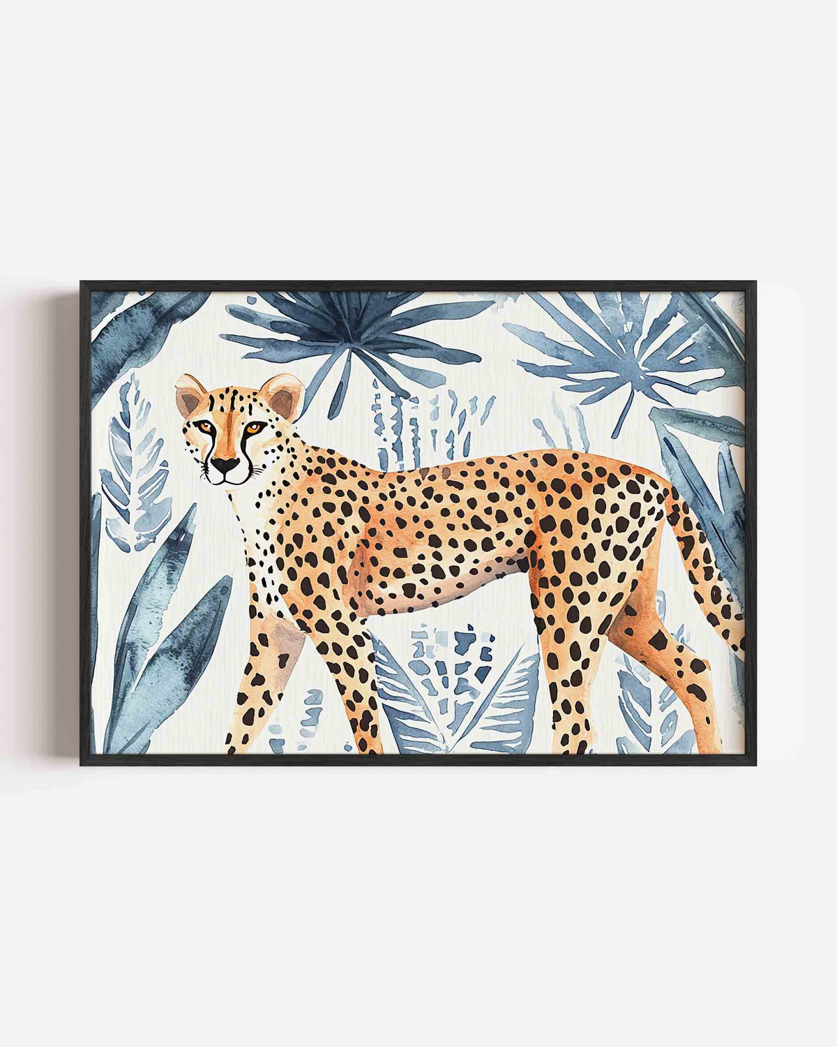 Luipaard en bladeren – dieren landscape poster als wanddecoratie
